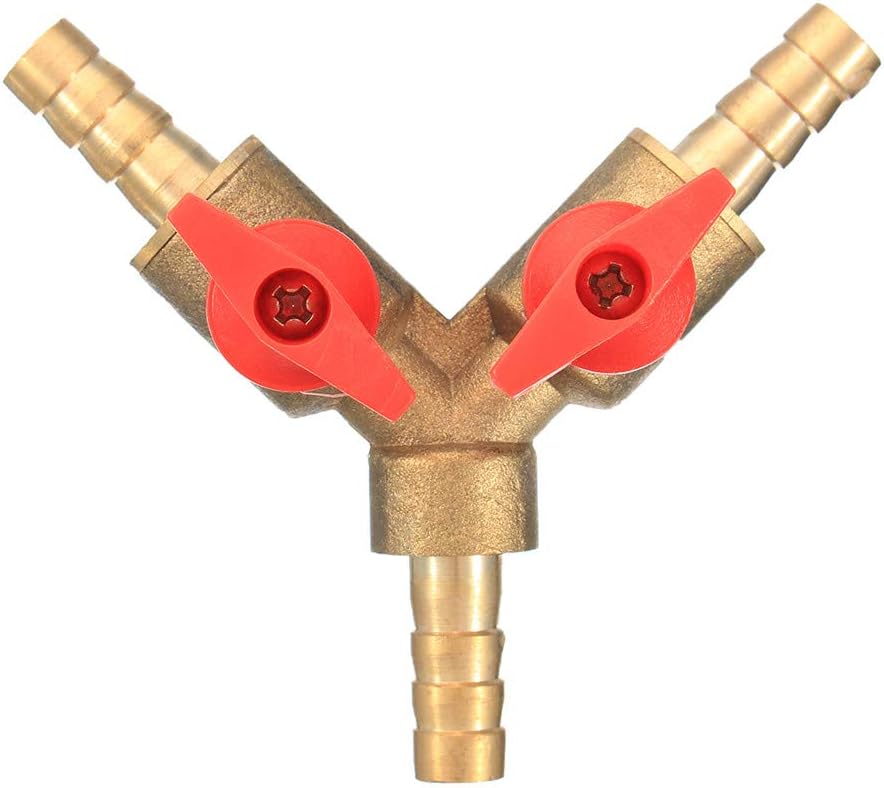Hitommy 5/16 Inch Brass Y Shape 3 Way Shut off Ball Valve Fitting