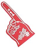 Astek 18 Inch We're Number 1 Finger Team Color Cheerleading Foam Hand Pompom for Sports
