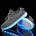 LeoVera Men's & Women's LED Shoes USB Charging Light Up Shoes Flashing Sneakers LVYZ86-Black-38