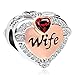 CharmSStory Wife Rose Gold Heart Love Charms Beads for Bracelets & Necklaces (January)
