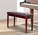 HOMCOM Piano Bench, Duet Piano Chair with Faux Leather Padded Cushion and Wooden Frame, Button Tufted Keyboard Bench, Brown