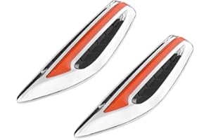 SEADEAR 1 Pair Car Fender Side Vents,Chrome Car Air Flow Fender Car Side Vent Decor Sticker Car Air Flow Intake Hole Stickers Decorative Auto Exterior Accessories Red