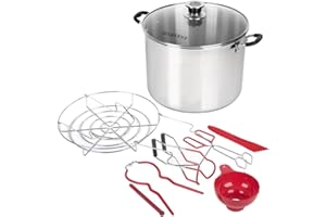 Harvest Stainless Steel 20 Qt Canning Pot with Rack | Water Bath or Steam Canning | Works on All Stovetops Including Inductio
