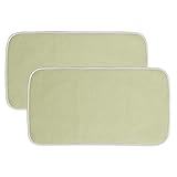 mDesign Absorbent Kitchen Countertop Dish Drying Mat - Pack of 2, Mini, Sage/Ivory