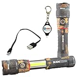 Nebo 6643 Slyde King CAMO Slide Side COB LED Flashlight Rechargeable Magnetic 330 Lumen with Lumintrail Keychain Light