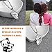 4EAELove Customize Best Friends Panda Necklace Engraved Matching Broken Heart Pendant Charm Friedship Relationship Jewelry Titanium Steel (Silver, Can't Custom)