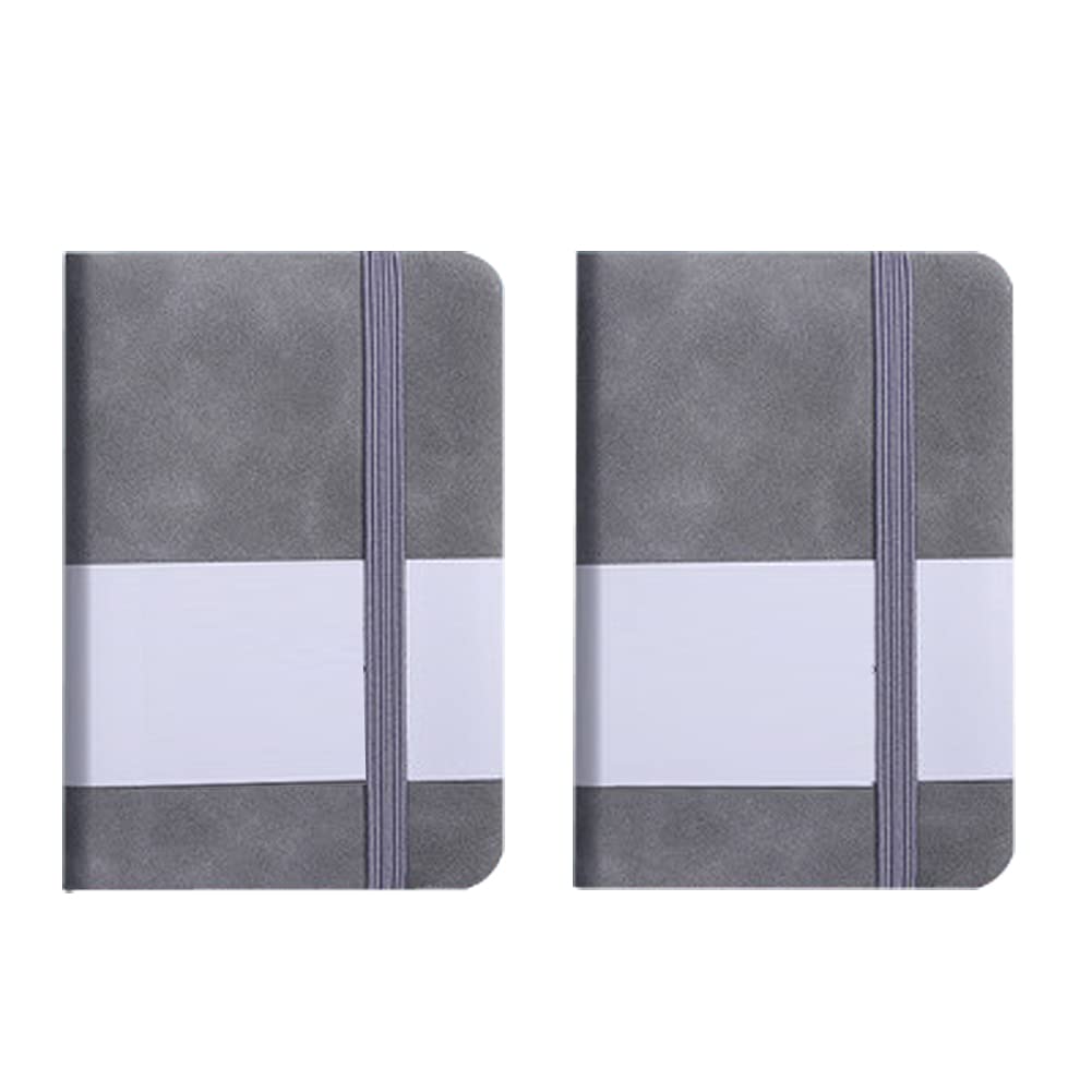 2Pack A7 Notepad Diary Small Pocket Notebook Hardback Travel Notebook Journal Diary Lined Writing Note Books Memo Pad Notes Personal Planner Organiser with Ribbon Marker Elastic Strap