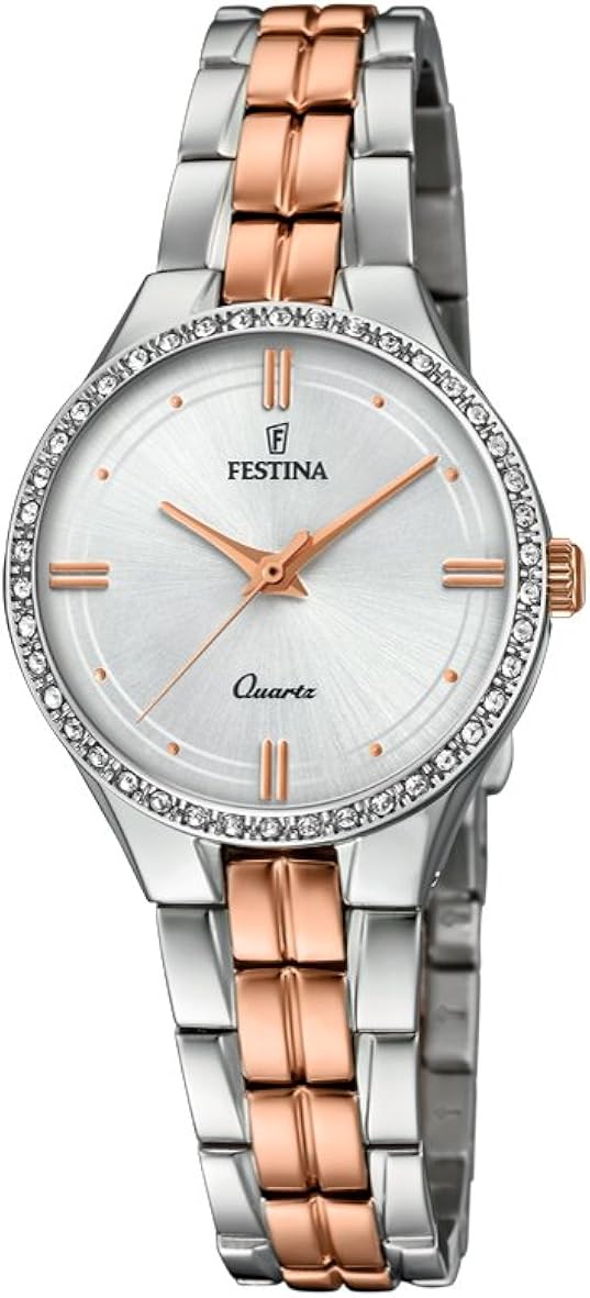 Festina Orologio Donna Quarzo F16787/2, Quadrante Rosa, Cinturino In Acciaio Inox Rosa, Diametro 40mm, Impermeabile 50m