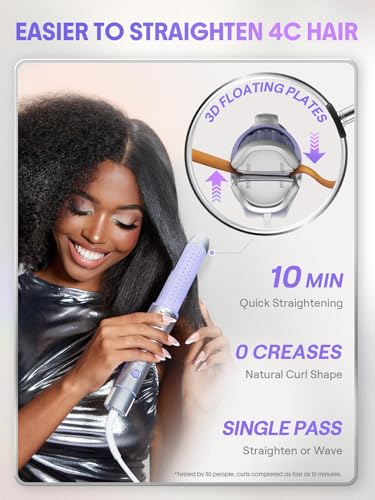 SHEGLAM 360° Airflow 2 in 1 Straightener and Curler Cool Air Curling Iron | Airflow Styler, Manual, Anti-Scald Flat Iron, 1 inch, Fast Curling Straightening, Less Damage, Lasting Curls, Dual Voltage