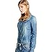 Deargles Lady Long Sleeve Button Down Denim Shirt Jean Lapel Slim Blouse Belle Blue XL