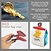 COOK WITH COLOR Wide Heavy Duty Chip Clips, Large Bag Clips for Food Storage, Pack of 4, Red