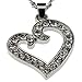 Silver Crystal Iced Out Open Heart Pendant I Love You Necklace Jewelry Gift for Mother Day Girls Women Girlfriend