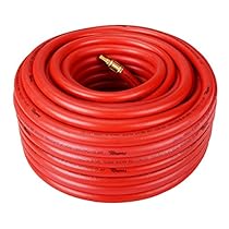 PowRyte Basic 300 PSI Rubber Air Hose - 3/8-Inch by 100-Feet, 1/4-Inch MNPT Brass Ends