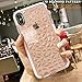 ANOLE Compatible for iPhone Xs Max Case, Clear Slim TPU 3D Diamond Pattern Pink