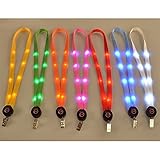 LOHOME® Bundle of 7 PCS Colorful LED Neck Strap Band Lanyard Waterproof