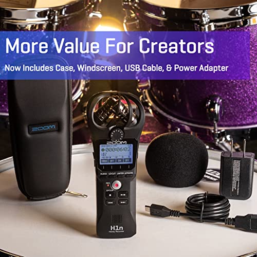 Zoom H1n Handy Recorder (2023 Model, H1nVP) Portable Recorder, Onboard