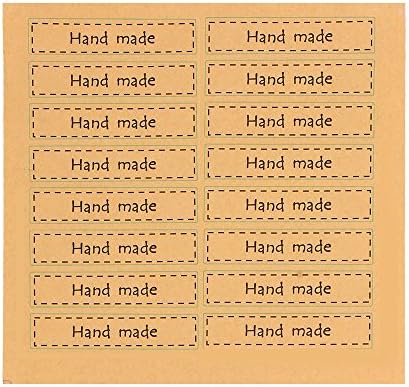DDAYUP Pack of 160 ''hand made'' Decorative Adhesive Label Personalized Stickers 7x15mm Packaging Seals Crafts Handmade Baked Envelope Label Decorative Sticker