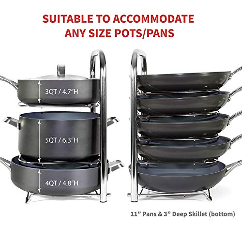 Heavy Duty Kitchen Pot Rack Organizer For Height Adjustable 5
