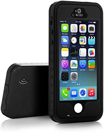 iPhone 5S/SE Case, Waterproof Dirtproof Shockproof Durable Hard Cover Case for Apple iPhone 5S, Fully Supports Finger Print Function for 5S-Black