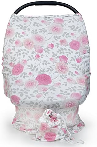 Car Seat Canopy Cover By BigCharm: Breathable Nursing Cover For Breastfeeding Mothers – Soft &amp; Stretchy Floral Shopping Cart &amp; High Chair Cover For Babies – Stylish Multifunctional Infinity Scarf