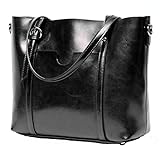 CLELO Women's Tote Bag, Genuine Leather Purse Handbag Shoulder Bag