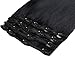 S-noilite Clip in Hair Extensions Real Human Hair, 16 Inch 90g 8pcs Human Hair Extensions Clip In Human Hair, Jet Black Hair Extensions Clip In Remy Human Hair Extensions #1