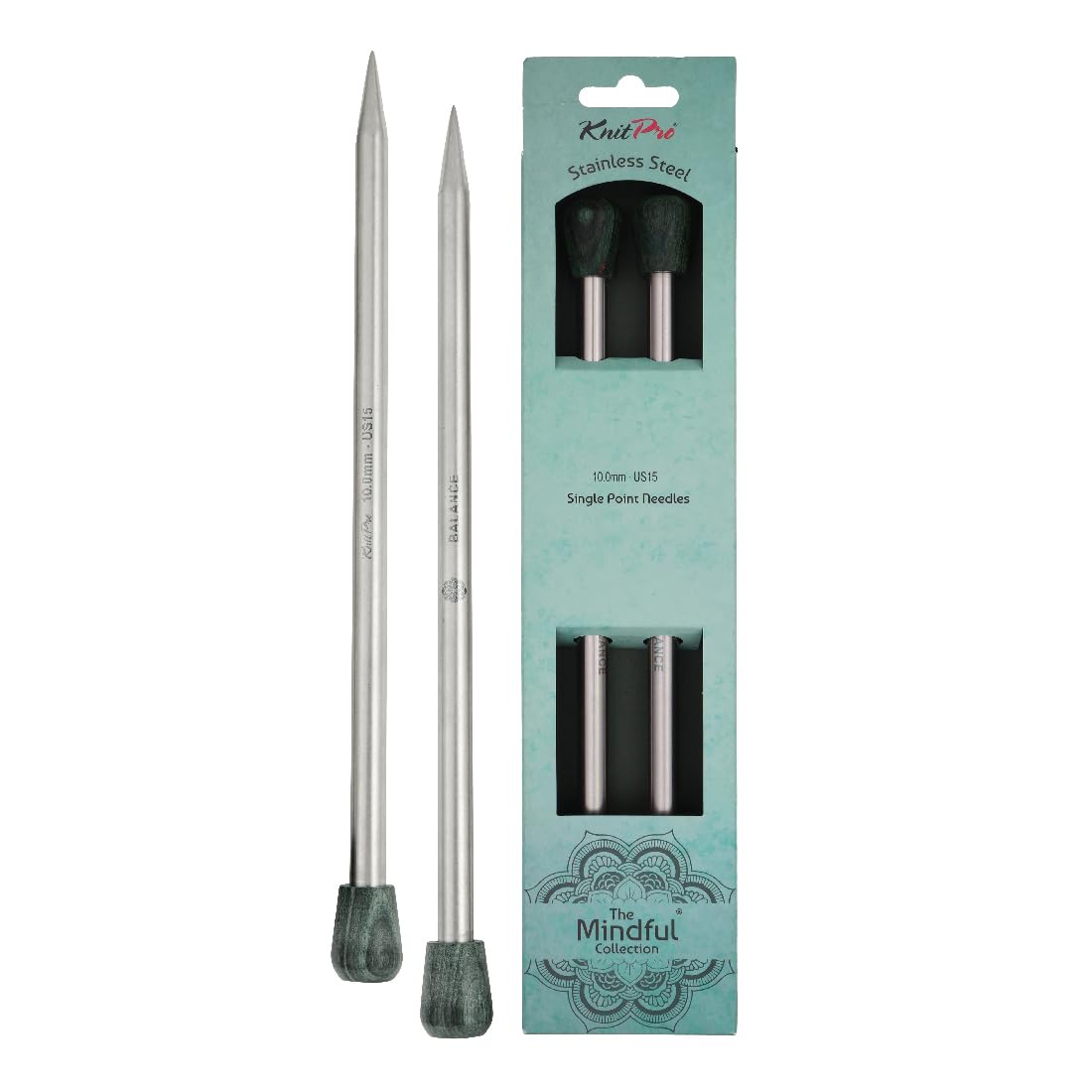 KnitPro The Mindful Collection Single Pointed Needles 16" (40cm) | Size 10mm