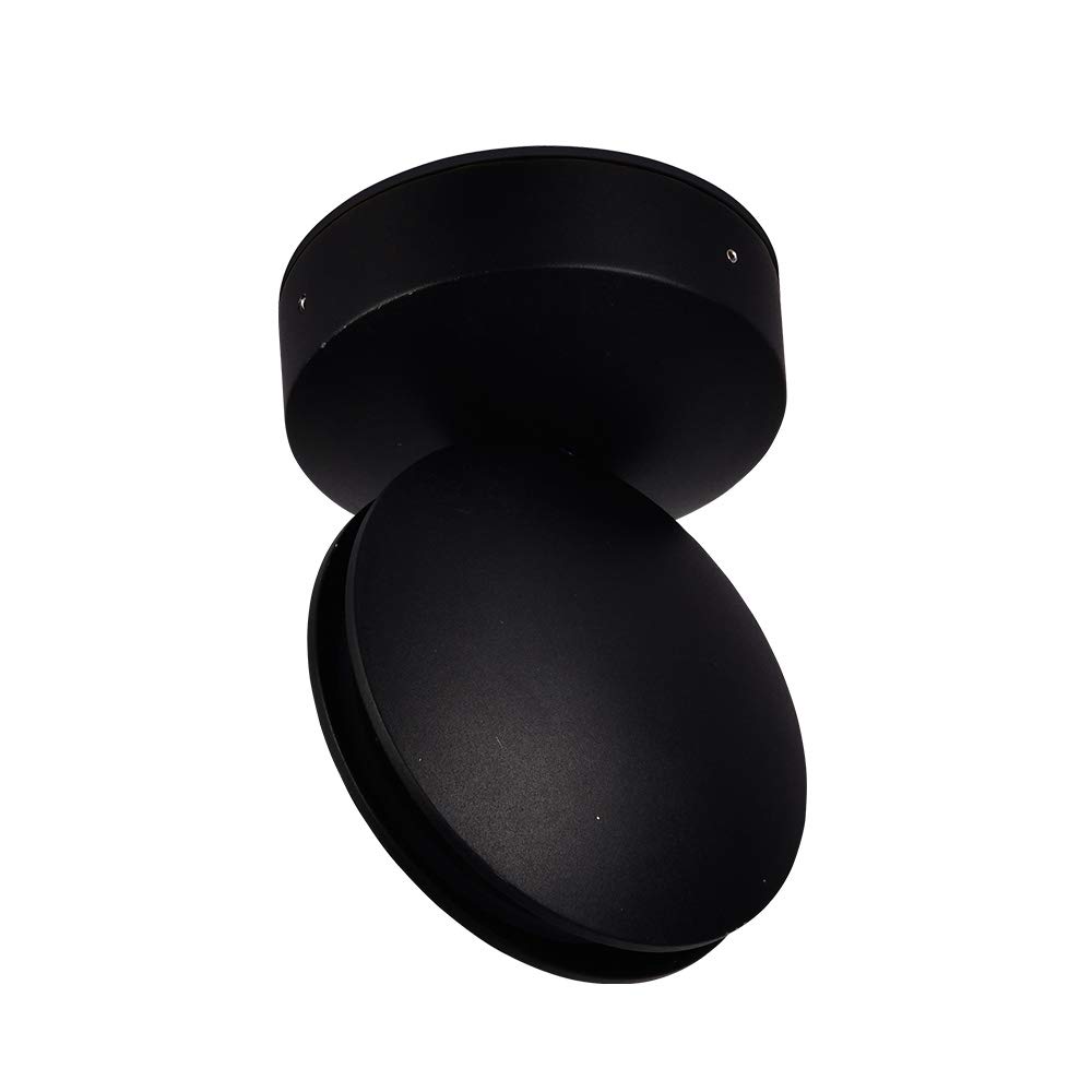 V-TAC 7W Ceiling Blade LED Light-IP65 Waterproof Round Lamp – Black Die-Casting Aluminum Body – Sensor Compatible Wall Lighting for Patio Driveway Porch 4000K Day White, Aluminium, 7 W