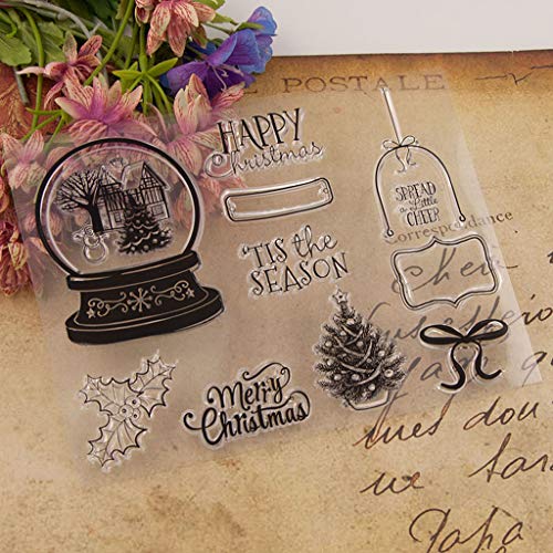 Merry Christmas Seal Stamp with Cutting Dies Stencil Set DIY Scrapbooking Emboss