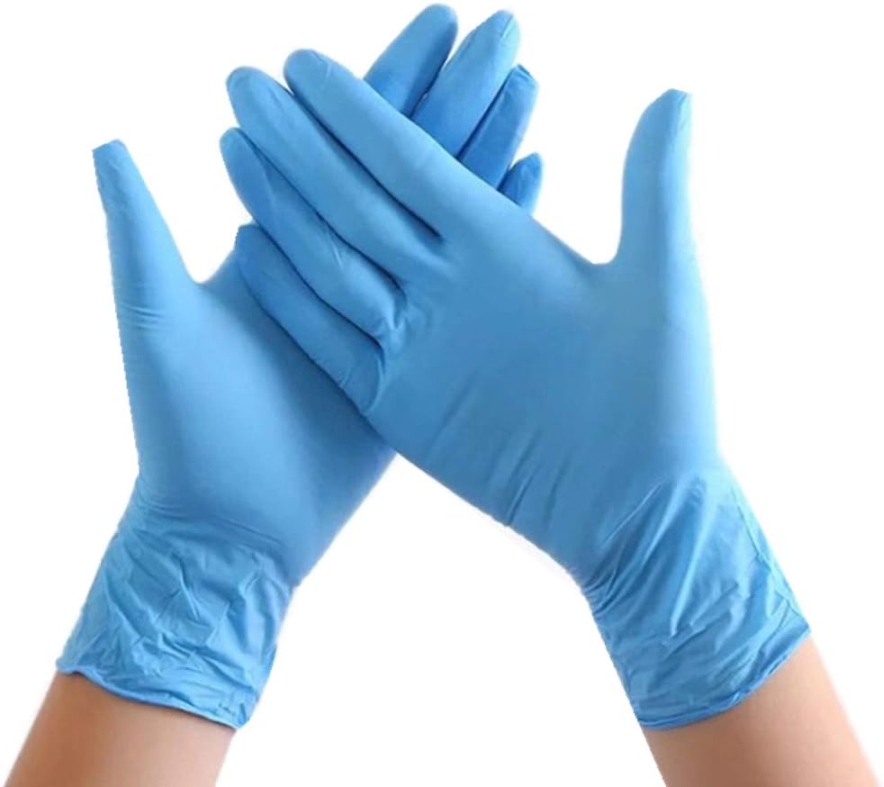 FILOL Disposable Gloves Blue Gloves- 100 Count, Small/Medium/Large,Powder Free, Rubber Latex Free, Food Processing Gardening Salons Factory Workshops Hairdressing (Medium)