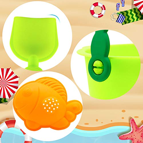 3 otters Kids Beach Sand Toy Set, 8PCS Sand Toys Beach Toys Sandbox Toys, Kids Outdoor Toys