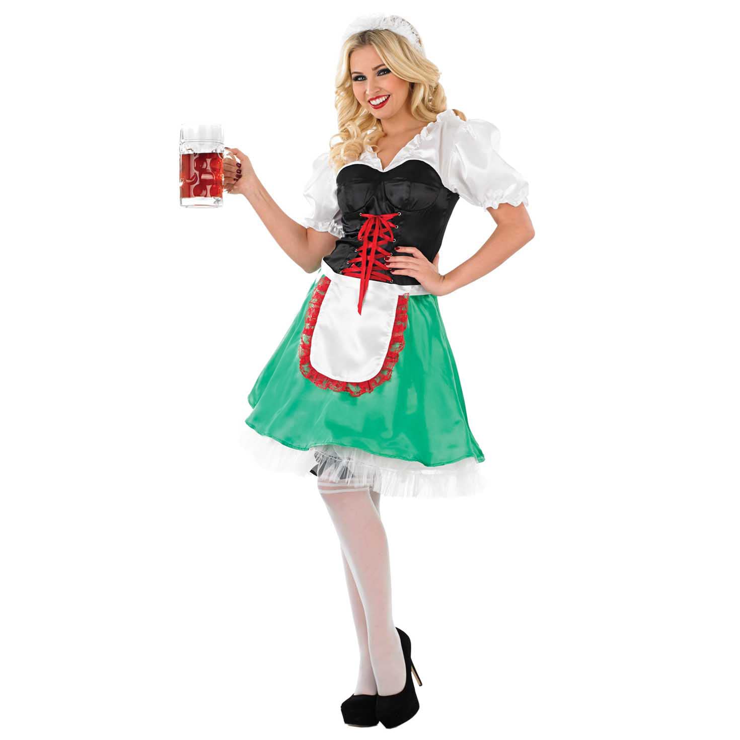 Fun Shack Oktoberfest Costume Women Lederhosen Bavarian Beer Girl Fancy Dress Outfit for Festivals and Parties, Small