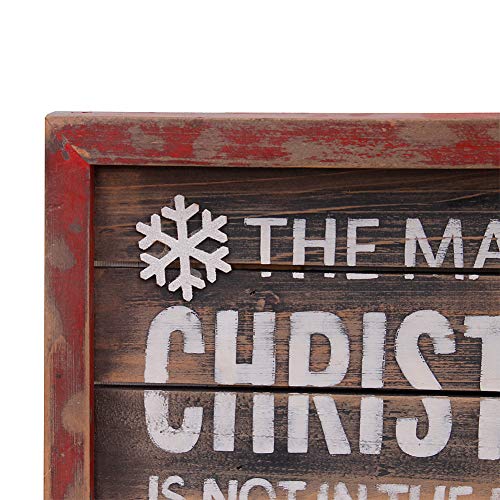 YK Decor Magic Christmas Wood Wall Plaque Decorative Art Sign Framed Print Wall Hanging Sign Indoor Outdoor - Thumbnail 3