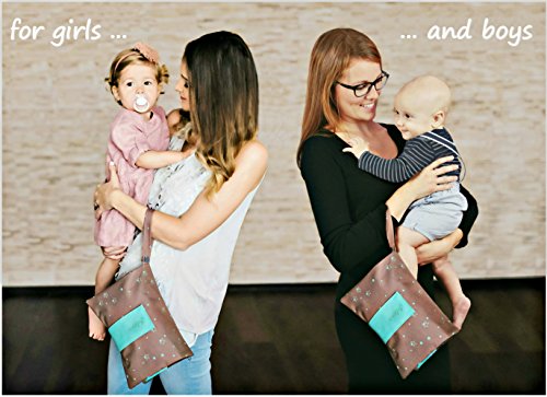 Yoleen's Portable Diaper Changing Station: Stylish Diaper Clutch with Extra Large Full Body Changing Pad suitable for Newborns and Toddlers + Drawstring Pacifier Bag+ eBook