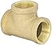 Anderson Metals 38101 Red Brass Pipe Fitting, Tee, 1