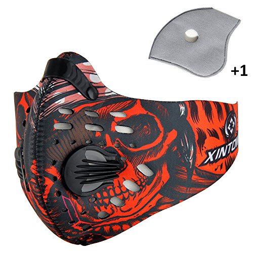 Pioneeryao Sport Dust Mask Cycling Running Outdoor Face Mask Starter Training Mask for Men and Women (Red)