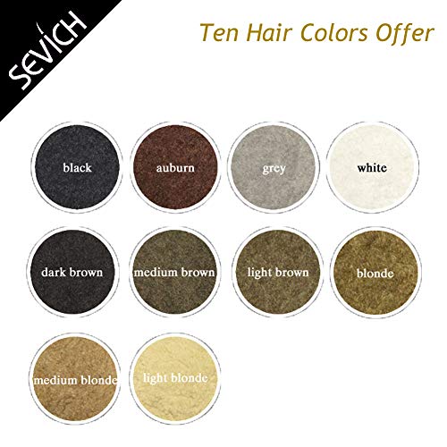 Sevich Unisex Hair Fibers - 5 Seconds Conceals Loss Hair Rebuilding, Nature Keratin Fibers for Thinning Hair, 25g - Dark Brown