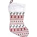 Gift Boutique Set of 3 Christmas Stockings Holiday Stocking, Red White and Grey Colors with Reindeer, Tree, Heart and Snowflake Design