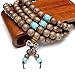 Jovivi 8mm Mala Bead Natural Wood 108 Prayer Beads Meditation Link Wrist Wrap Bracelets Necklace Elastic