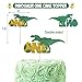 Dinosaur Theme 1st Birthday Decorations Kit Set of 3- One Burlap High Chair Banner- Baby Dino Cake Smash Party Supplies- Glitter Green Felt 1st Birthday Hat- T-Rex Cake Topper …