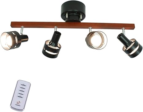 Amazon Co Jp Takumi Light 天井照明 照明器具 北欧 おしゃれ 4灯シーリングスポットライト シーリングライト 8畳 天然木 ペンダントライト ダクトレールライト 和室 ダイニング用 リビング用 居間用 リモコン付 工場直販店 ブラック ホーム キッチン