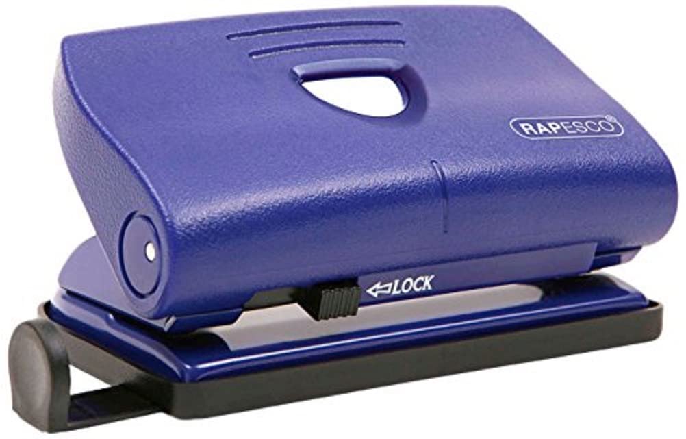Rapesco PF87S0L1 810-P 2-Hole Punch, 12 Sheet Capacity, Blue