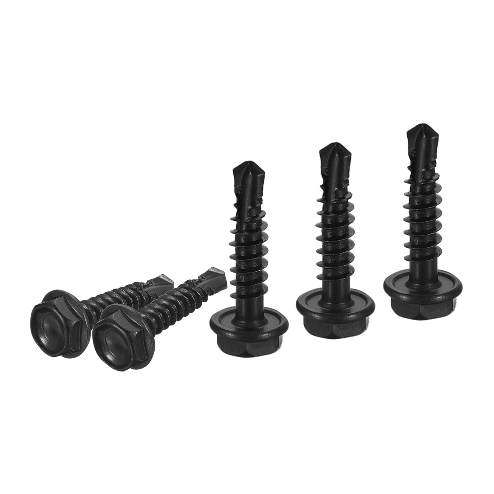 DTGN #10x3/4" Hex Washer Head Self Drilling Screws - 50Pack - Good for Machine - 410 Stainless Steel Black Oxide - Self Tapping Sheet Metal Screws