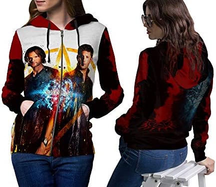 2season5 Supernatural Winchester Brothers Fans All Over Print Zip up Mens Women Sweatshirts 1