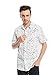 Bentibo Mens Retro White Polka Dot Printed Short Sleeve Casual Button Dress Shirt M