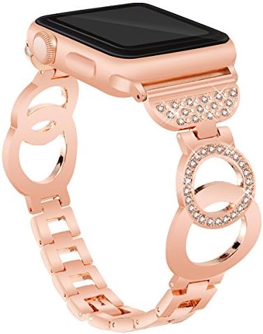 VOMA Bling Bands Compatible for Apple Watch Band 38mm 40mm Series 4/3/2/1, Stainless Steel Metal Jewelry Bracelet Bangle Wristband for Iwatch Band 38mm 40mm(Bangle Rose Gold 38mm 40mm)
