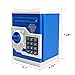 SZAT PRO Blue Electric Electronic Piggy Bank Kids Boys Money Safe Box Jar Coins Cashes Bills Password Key Code ATM Saver Toy