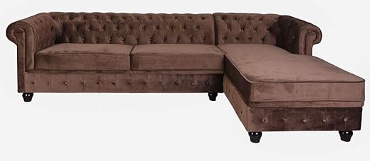 Ecksofa Samt Chocolate Wohnlandschaft Couchgarnitur Chesterfield Wohnzimmercouch Fha062 Palazzo Exklusiv Amazon De Kuche Haushalt