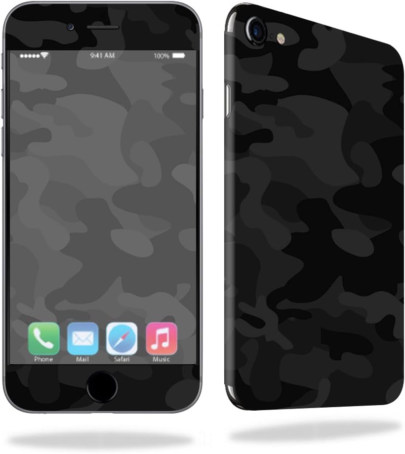 MightySkins Skin Compatible with Apple iPhone SE (2020) / 7/8 - Black Camo | Protective, Durable, and Unique Vinyl Decal wrap Cover | Easy to Apply, Remove, and Change Styles | Made in The USA