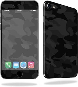 MightySkins Skin Compatible with Apple iPhone SE (2020) / 7/8 - Black Camo | Protective, Durable, and Unique Vinyl Decal wrap Cover | Easy to Apply, Remove, and Change Styles | Made in The USA